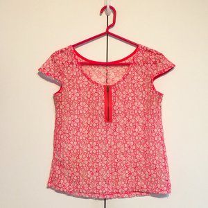 Neon Pink &  White Flower Design Top